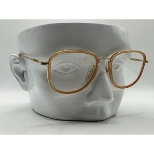 True Vintage Eyeglasses | NOS | Trendy Style | Tan & Gold | #794 | Made in Japan